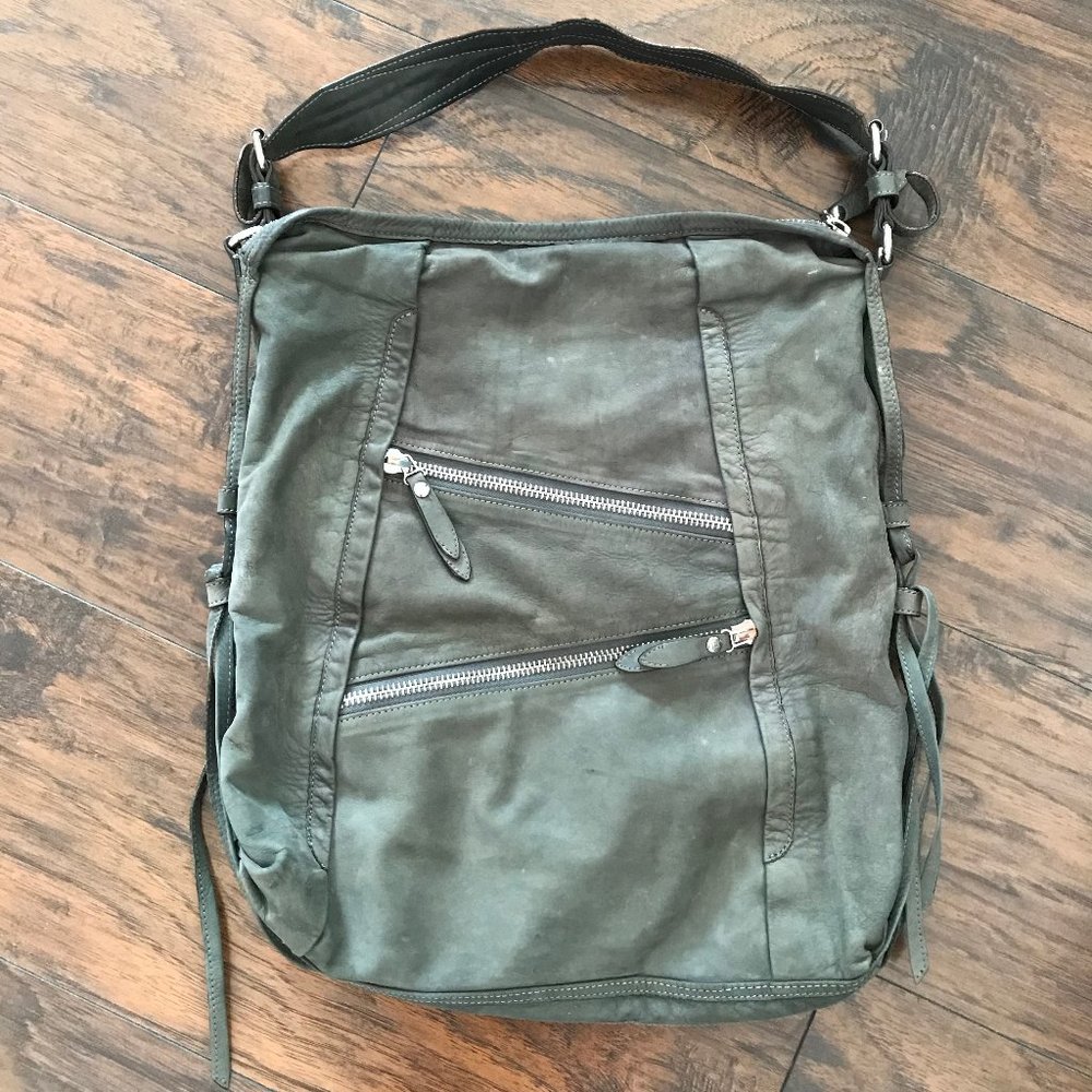 OLIVIA HARRIS | Women's Hobo Bag | Green Suede